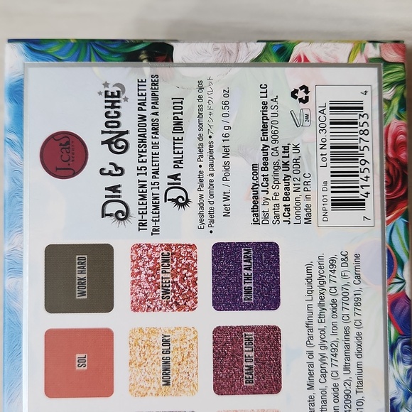 J.Cat Beauty Dia & Noche 🎨Eyeshadow Palette 🎨in Dia DNP101 15 colors 🌟NEW🌟 - Picture 7 of 7